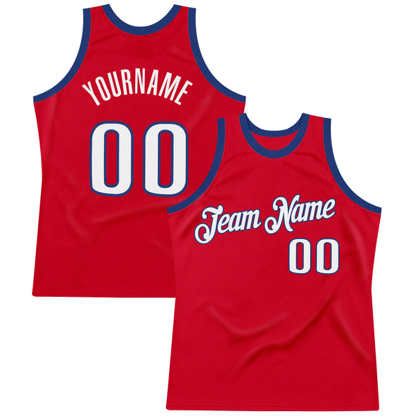 Custom Red White-Royal Authentic Throwback Basketball Jersey – Lev Luo Inc.