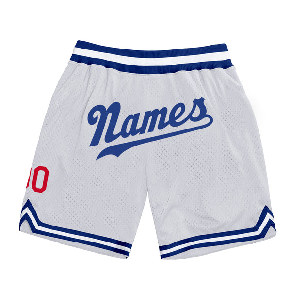 Custom White Royal-Red Authentic Throwback Basketball Shorts – Lev Luo Inc.